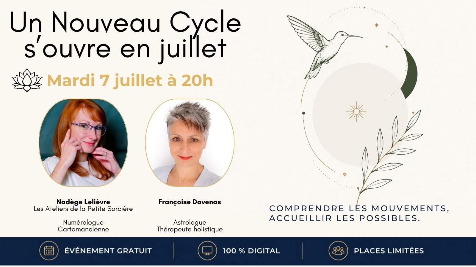 Un Nouveau Cycle s'ouvre en juillet — webinaire avec Françoise Davenas et Nadège Lelièvre